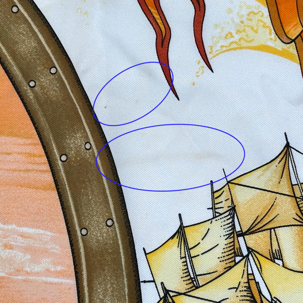 Hermes scarf/muffler, Carre 90 "Vive le Vent" (Let the Wind Blow), women's, b... - Picture 9 of 13